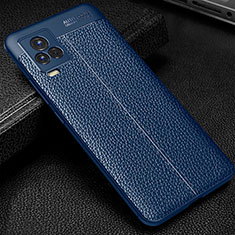 Coque Silicone Gel Motif Cuir Housse Etui WL1 pour Vivo iQOO 7 5G Bleu