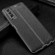 Coque Silicone Gel Motif Cuir Housse Etui WL1 pour Vivo iQOO U1 Noir