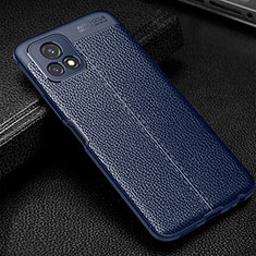 Coque Silicone Gel Motif Cuir Housse Etui WL1 pour Vivo iQOO U3x 5G Bleu