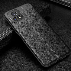 Coque Silicone Gel Motif Cuir Housse Etui WL1 pour Vivo iQOO U3x 5G Noir