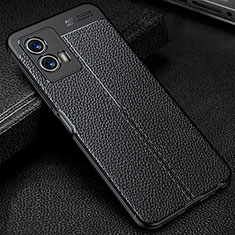 Coque Silicone Gel Motif Cuir Housse Etui WL1 pour Vivo iQOO U5 5G Noir