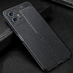 Coque Silicone Gel Motif Cuir Housse Etui WL1 pour Vivo iQOO Z6 5G Noir