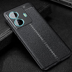 Coque Silicone Gel Motif Cuir Housse Etui WL1 pour Vivo iQOO Z6 Pro 5G Noir