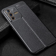 Coque Silicone Gel Motif Cuir Housse Etui WL1 pour Vivo V23 5G Noir