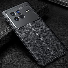 Coque Silicone Gel Motif Cuir Housse Etui WL1 pour Vivo X80 5G Noir