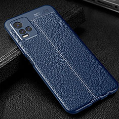 Coque Silicone Gel Motif Cuir Housse Etui WL1 pour Vivo Y21 Bleu