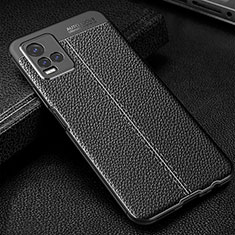 Coque Silicone Gel Motif Cuir Housse Etui WL1 pour Vivo Y21 Noir