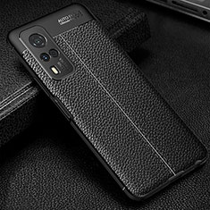 Coque Silicone Gel Motif Cuir Housse Etui WL1 pour Vivo Y31 (2021) Noir