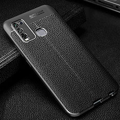 Coque Silicone Gel Motif Cuir Housse Etui WL1 pour Vivo Y50 Noir