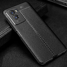 Coque Silicone Gel Motif Cuir Housse Etui WL1 pour Vivo Y55s (2021) Noir