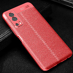 Coque Silicone Gel Motif Cuir Housse Etui WL1 pour Vivo Y72 5G Rouge