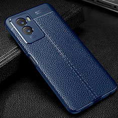 Coque Silicone Gel Motif Cuir Housse Etui WL1 pour Vivo Y72t Bleu