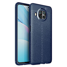 Coque Silicone Gel Motif Cuir Housse Etui WL1 pour Xiaomi Mi 10i 5G Bleu