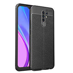 Coque Silicone Gel Motif Cuir Housse Etui WL1 pour Xiaomi Poco M2 Noir