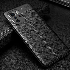 Coque Silicone Gel Motif Cuir Housse Etui WL1 pour Xiaomi Poco X3 GT 5G Noir