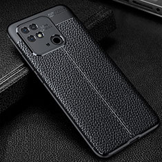 Coque Silicone Gel Motif Cuir Housse Etui WL1 pour Xiaomi Redmi 10 India Noir