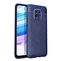 Coque Silicone Gel Motif Cuir Housse Etui WL1 pour Xiaomi Redmi 10X Pro 5G Bleu