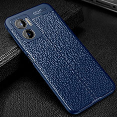 Coque Silicone Gel Motif Cuir Housse Etui WL1 pour Xiaomi Redmi 11 Prime 5G Bleu