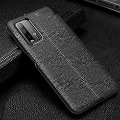 Coque Silicone Gel Motif Cuir Housse Etui WL1 pour Xiaomi Redmi 9 Power Noir