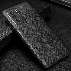 Coque Silicone Gel Motif Cuir Housse Etui WL1 pour Xiaomi Redmi K40 Pro 5G Noir