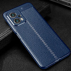 Coque Silicone Gel Motif Cuir Housse Etui WL1 pour Xiaomi Redmi K50i 5G Bleu