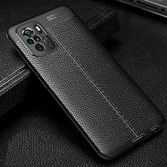 Coque Silicone Gel Motif Cuir Housse Etui WL1 pour Xiaomi Redmi Note 11 SE India 4G Noir