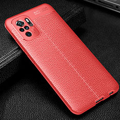 Coque Silicone Gel Motif Cuir Housse Etui WL1 pour Xiaomi Redmi Note 11 SE India 4G Rouge