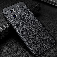 Coque Silicone Gel Motif Cuir Housse Etui WL1 pour Xiaomi Redmi Note 11E 5G Noir