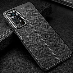 Coque Silicone Gel Motif Cuir Housse Etui WL1 pour Xiaomi Redmi Note 12 Pro 4G Noir