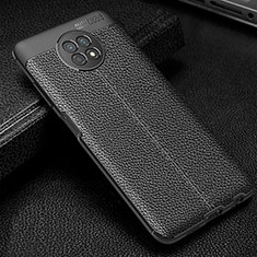 Coque Silicone Gel Motif Cuir Housse Etui WL1 pour Xiaomi Redmi Note 9 5G Noir