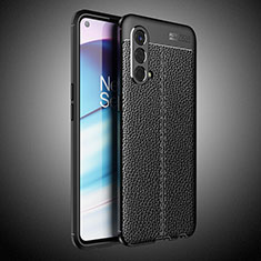 Coque Silicone Gel Motif Cuir Housse Etui WL2 pour OnePlus Nord CE 5G Noir