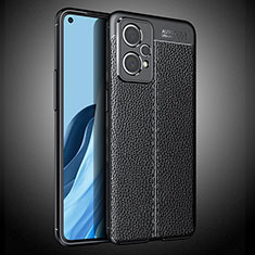 Coque Silicone Gel Motif Cuir Housse Etui WL2 pour Realme 9 Pro+ Plus 5G Noir