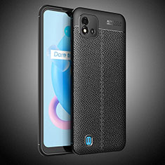 Coque Silicone Gel Motif Cuir Housse Etui WL2 pour Realme C11 (2021) Noir