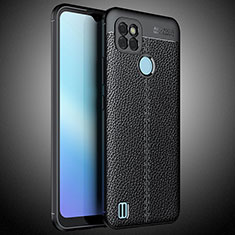 Coque Silicone Gel Motif Cuir Housse Etui WL2 pour Realme C25Y Noir