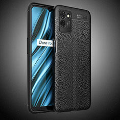 Coque Silicone Gel Motif Cuir Housse Etui WL2 pour Realme V11s 5G Noir