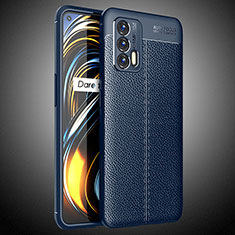 Coque Silicone Gel Motif Cuir Housse Etui WL2 pour Realme X7 Max 5G Bleu