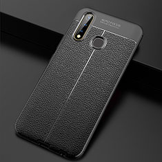 Coque Silicone Gel Motif Cuir Housse Etui WL2 pour Vivo iQOO U3 4G Noir