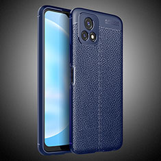 Coque Silicone Gel Motif Cuir Housse Etui WL2 pour Vivo iQOO U3 5G Bleu