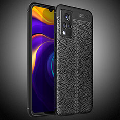 Coque Silicone Gel Motif Cuir Housse Etui WL2 pour Vivo V21s 5G Noir