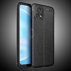 Coque Silicone Gel Motif Cuir Housse Etui WL2 pour Vivo Y31s 5G Noir