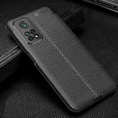 Coque Silicone Gel Motif Cuir Housse Etui WL2 pour Xiaomi Mi 10T Pro 5G Noir