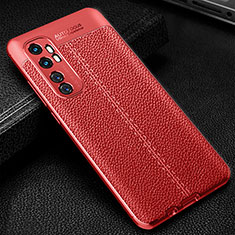 Coque Silicone Gel Motif Cuir Housse Etui WL2 pour Xiaomi Mi Note 10 Lite Rouge