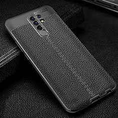 Coque Silicone Gel Motif Cuir Housse Etui WL2 pour Xiaomi Poco M2 Noir