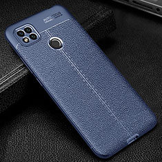 Coque Silicone Gel Motif Cuir Housse Etui WL2 pour Xiaomi Redmi 9 Activ Bleu