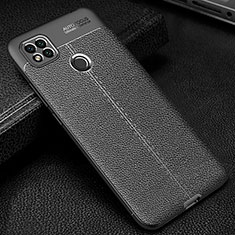 Coque Silicone Gel Motif Cuir Housse Etui WL2 pour Xiaomi Redmi 9 Activ Noir