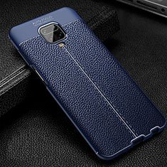 Coque Silicone Gel Motif Cuir Housse Etui WL2 pour Xiaomi Redmi Note 9 Pro Max Bleu