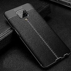 Coque Silicone Gel Motif Cuir Housse Etui WL2 pour Xiaomi Redmi Note 9 Pro Noir