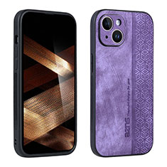 Coque Silicone Gel Motif Cuir Housse Etui YZ1 pour Apple iPhone 14 Pro Max Violet Clair