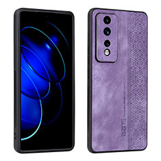 Coque Silicone Gel Motif Cuir Housse Etui YZ1 pour Huawei Honor 80 GT 5G Violet Clair