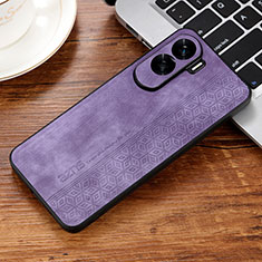 Coque Silicone Gel Motif Cuir Housse Etui YZ1 pour Huawei Honor 90 Lite 5G Violet Clair